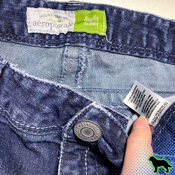 Aeropostale Bayla Skinny Jeans Denim Size 11 / 12 Regular with Zipper Pockets - Picture 4 of 8